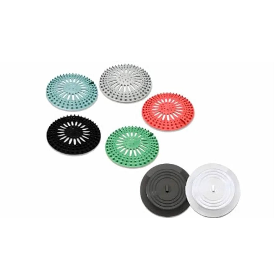 

5+2: Silicone Hair Catcher Shower Drain, Hair Stopper for Bathtub Drain, Shower Hair Catcher, Bathroom Sink Drain, Kitchen Sink