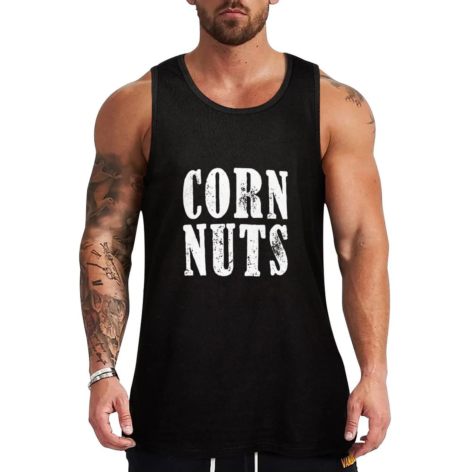 

Corn Nuts White Tank Top Gym Muscle Tank Top Sleeveless Fitness Athletic Wear