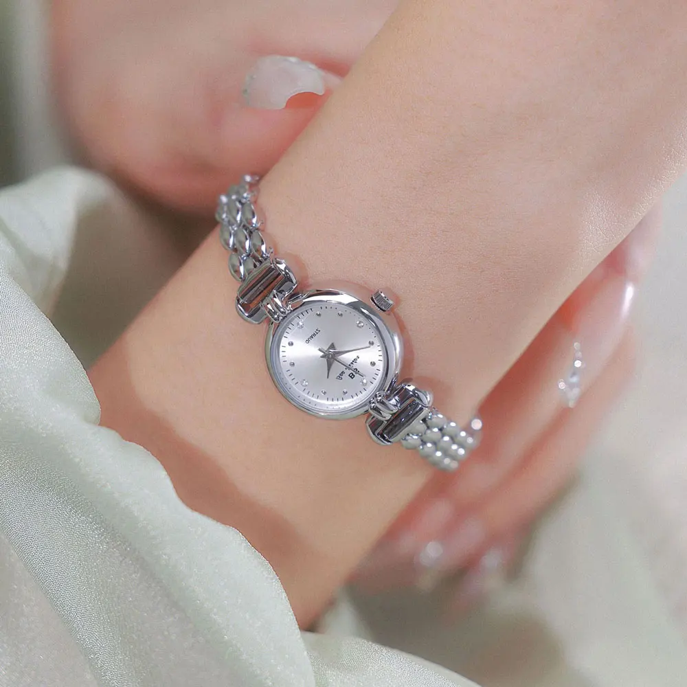 Luxury Gold Blue Women’s Quartz Watch Round Dial Chain Bracelet Waterproof Elegant Ladies Wristwatch High Quality Dress Gift