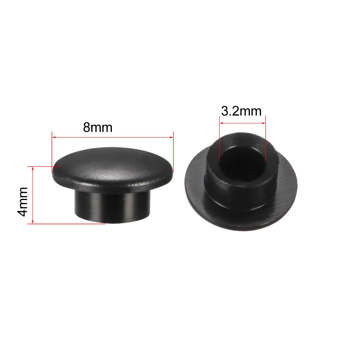 30Pcs 3.2mm Hole Dia Plastic Push Button Tactile Switch Caps Cover Keycaps Protector Black for 6x6 Micro Switch