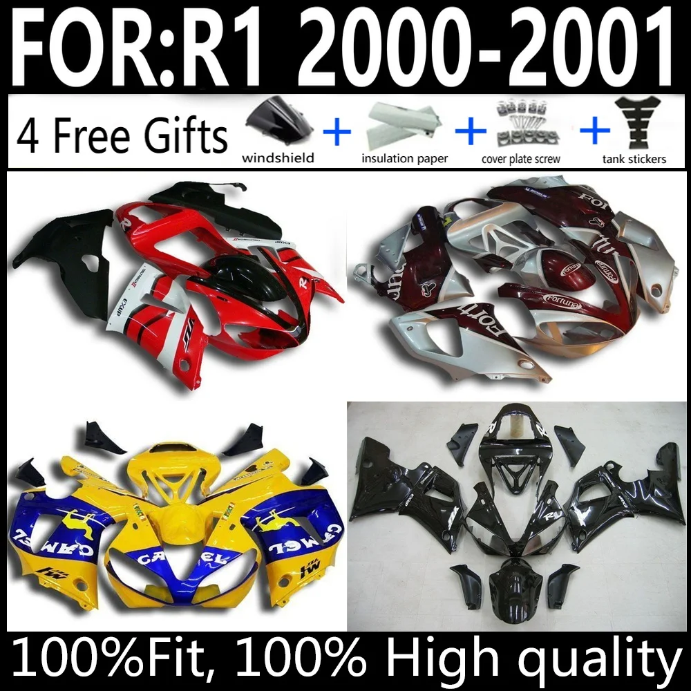 

Injection Molded ABS Fairing Kit For Yamaha YZF-R1 2000 2001 Bodywork Cowling Set High Quality Factory Direct Fit