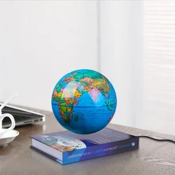 6 Inch Floating Globe With Book Base Magnetic Levitation Educational Supplies Earth Touch Control LED Color Changing Light