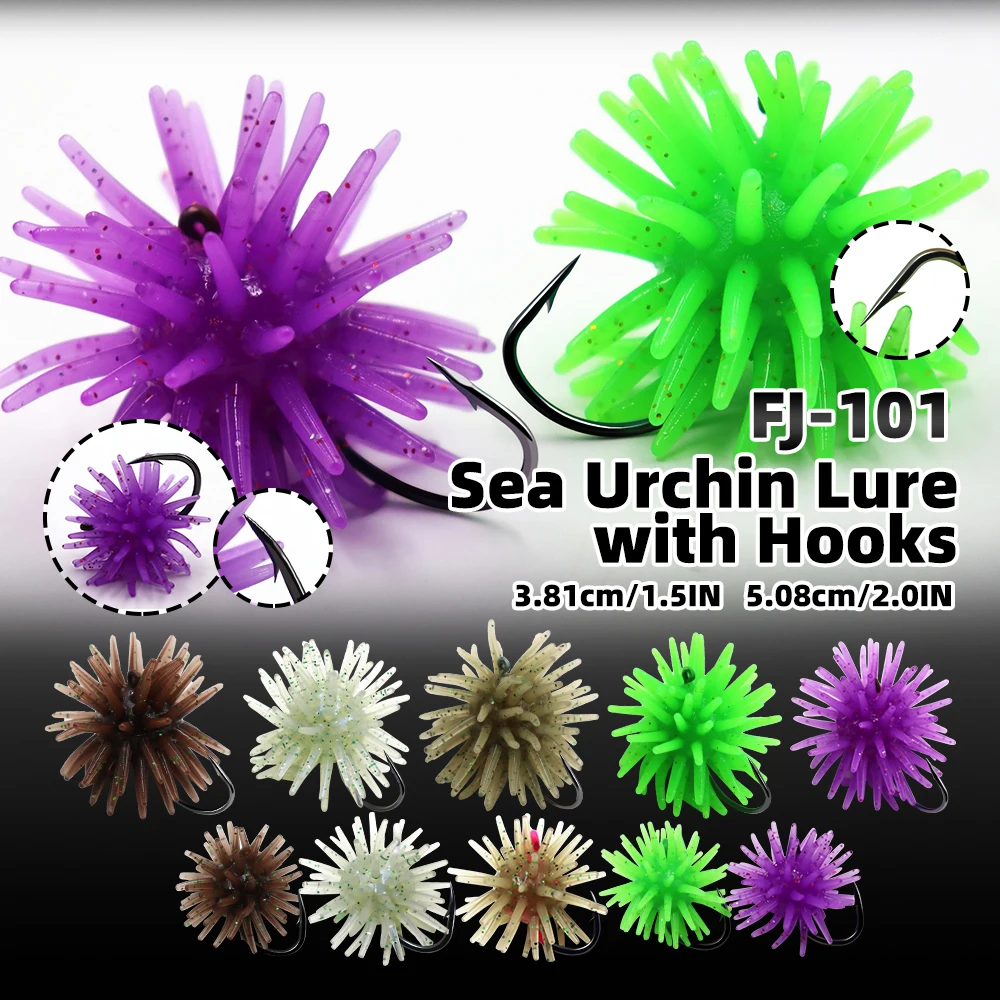 Fishing Hook Size - ZYZHE 5/8pcs Simulation Sea Urchin Soft