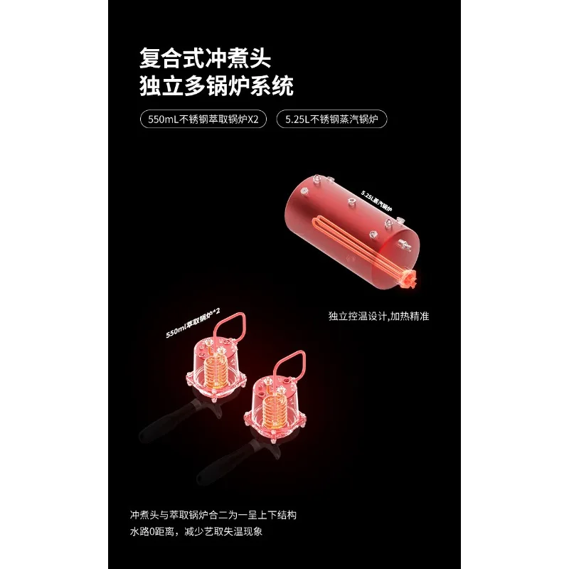 Suitable for Commercial Semi-automatic Double Head Coffee Machine Pump Pressure Steam Milk Foam MachineCoffee Equipment CRM3120C