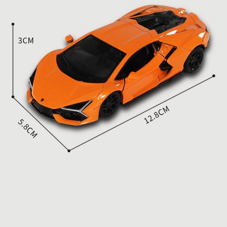 1:36 Lamborghini Revueltoจําลองดึงกลับรถรุ่นรถโลหะDiecastของเล่นรถสําหรับของขวัญเด็กคอลเลกชัน