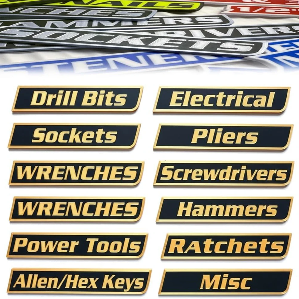 Magnetic Toolbox Labels Toolbox Stickers For Drill Bits Screwdrivers Socket Wrenches, Hammers, Pliers  Categorized Organized