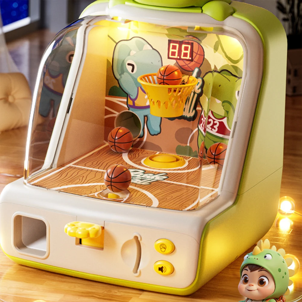 Mini Basketball Game Dinosaur Tabletop Basketball  Competitive Parent-Child Double Shooting Game with Score Display for Kids