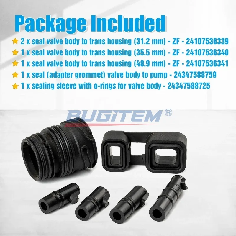 Automatic Transmission Valve Body Sealing Tube Sleeve Seal Kit 6HP19 6HP21 For Audi BMW 24107536339 24347588759 24347588725