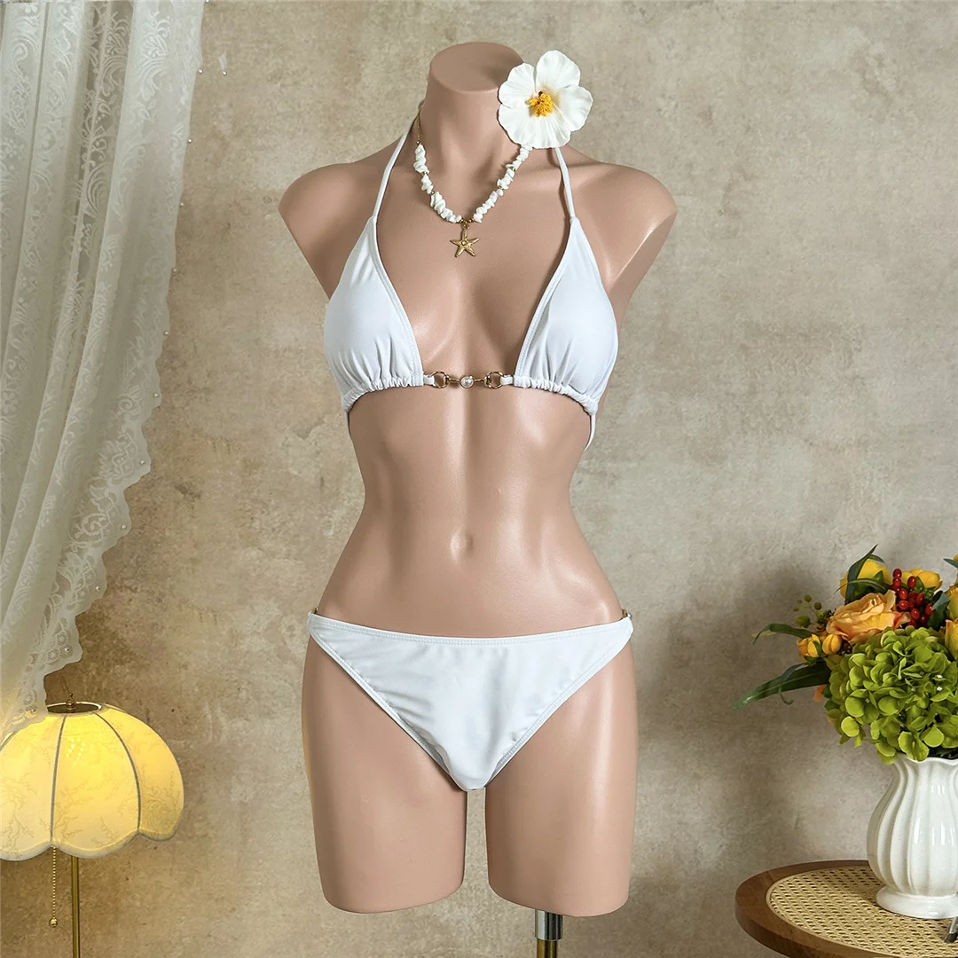 Mit langen Ärmeln, rückenfreiem Bikini, Damen-Badebekleidung, dreiteiliges Bikini-Set, Badeanzug, Badebekleidung, Schwimmbekleidung V7815 – Detail 11