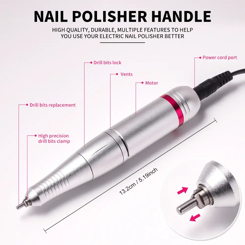 Nieuwe elektrische 45000 RPM polijstmachine kan snel nagellak nagelgereedschap verwijderen