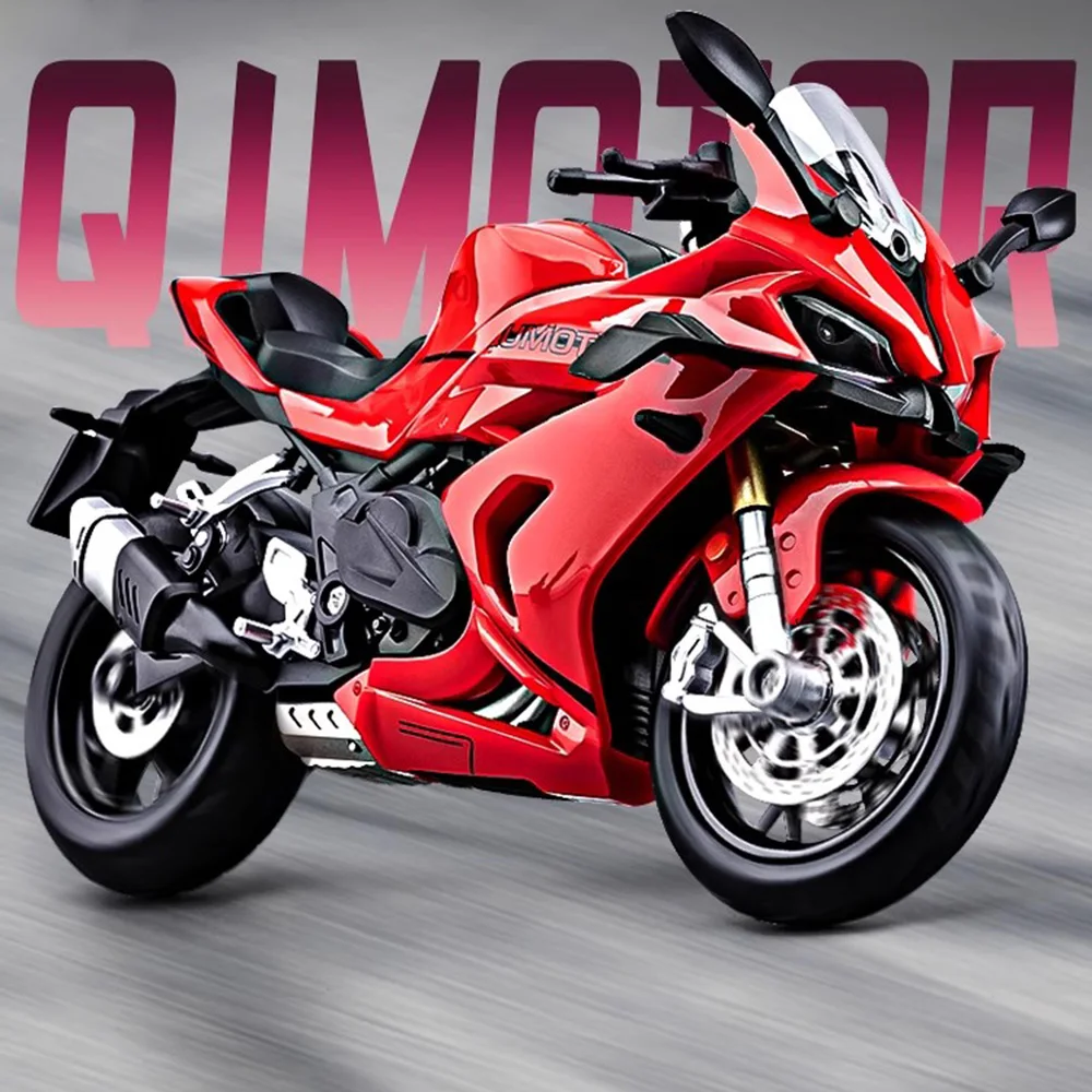 

1:12 Scale 600RS 1199 Motorcycle Model Toy Car Music Light Shock Absorption Metal Diecast Motor Models Collection Gift for Child