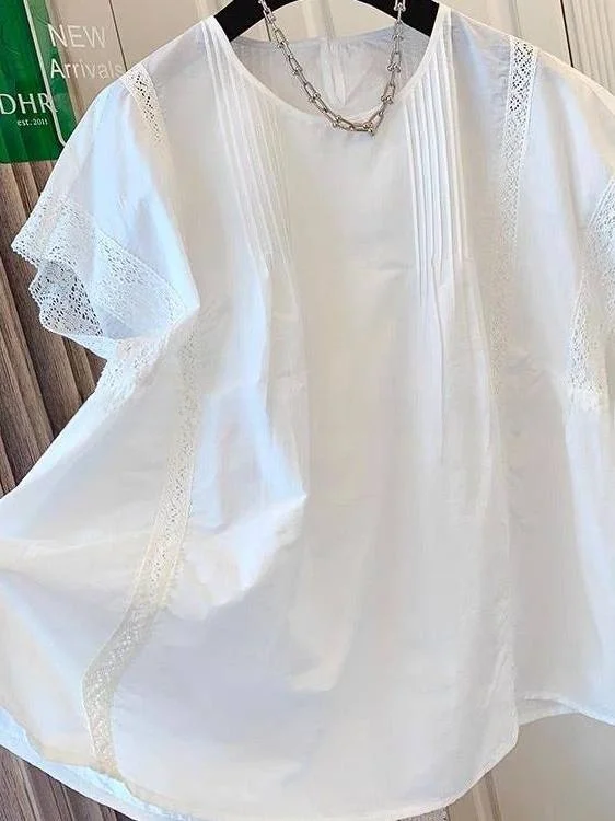 

plus Size 300 Pou Summer New Design Regular Sle Versatile Loose Faionable Men's Lace irt Breathable ort Sve rou...