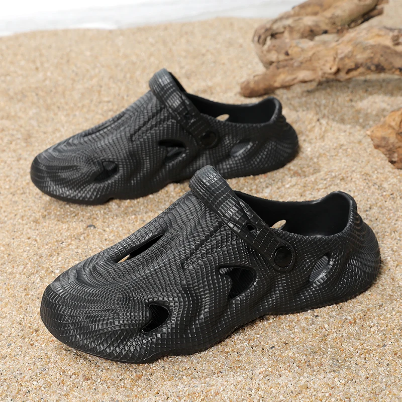 

Летние сабо, сандалии для мужчин, новые уличные пляжные тапочки с мягкой подошвой, противоскользящая садовая обувь из ЭВА, модная обувь с полыми отверстиями на платформе