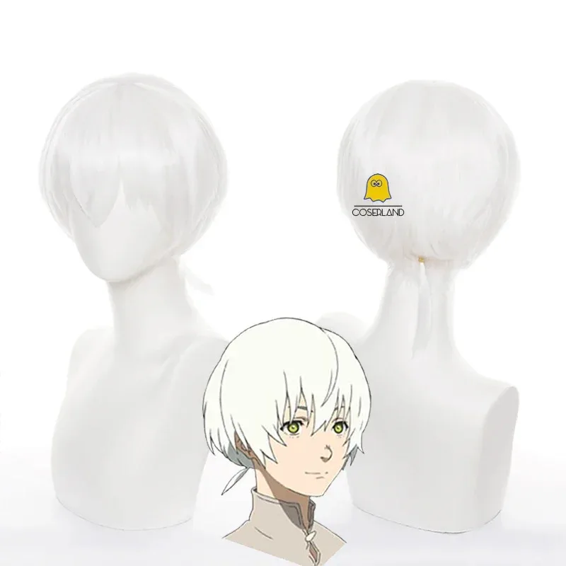 

NEW Anime Fumetsu no Anata e To Your Eternity Fushi Cosplay Wig Short White Wig Tiny Ponytail Heat-resistant Fiber Hair Wig Cap