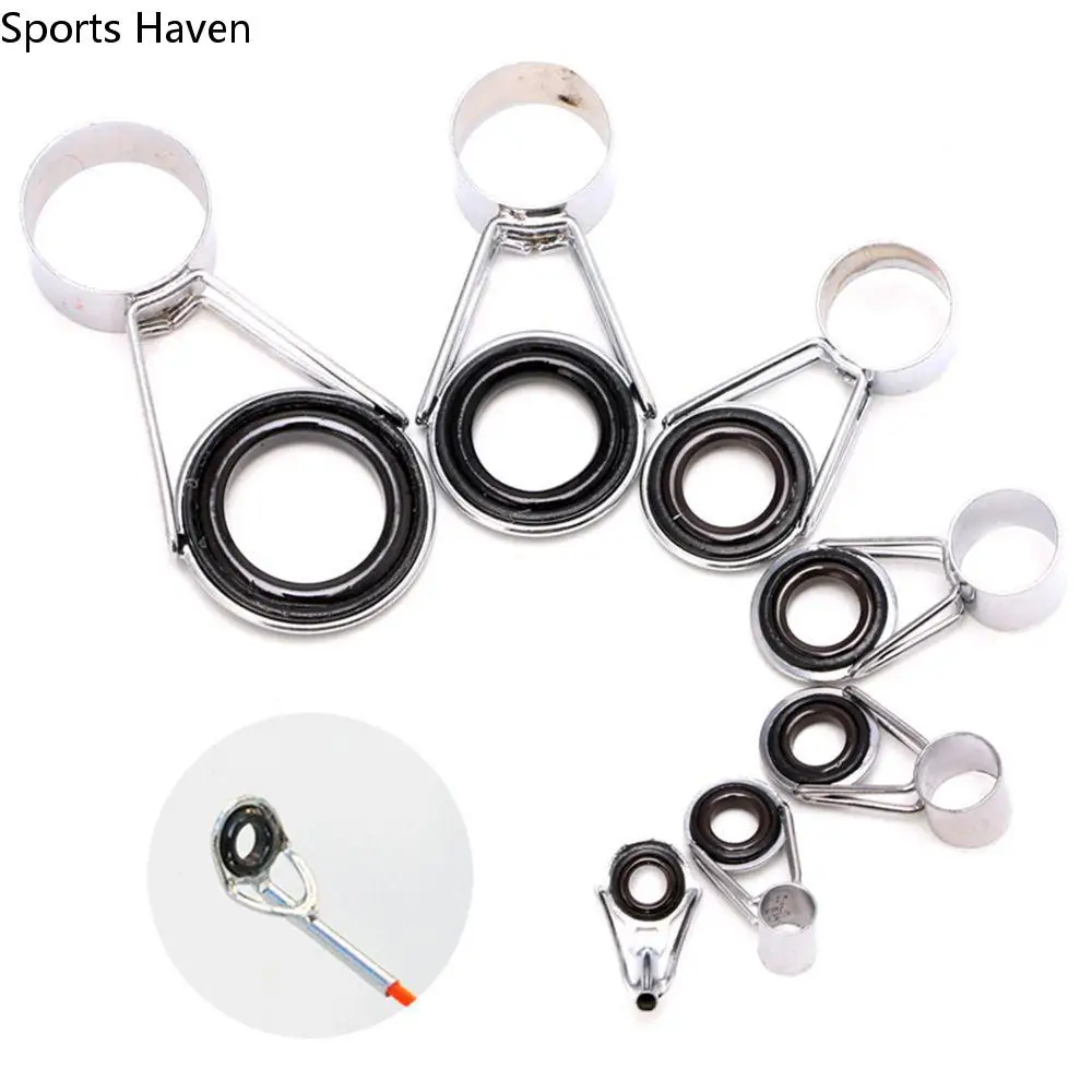 

7 PCS/Set Stainless Steel Fishing Rod Guides Telescopic Line Ring Fishing Accessories