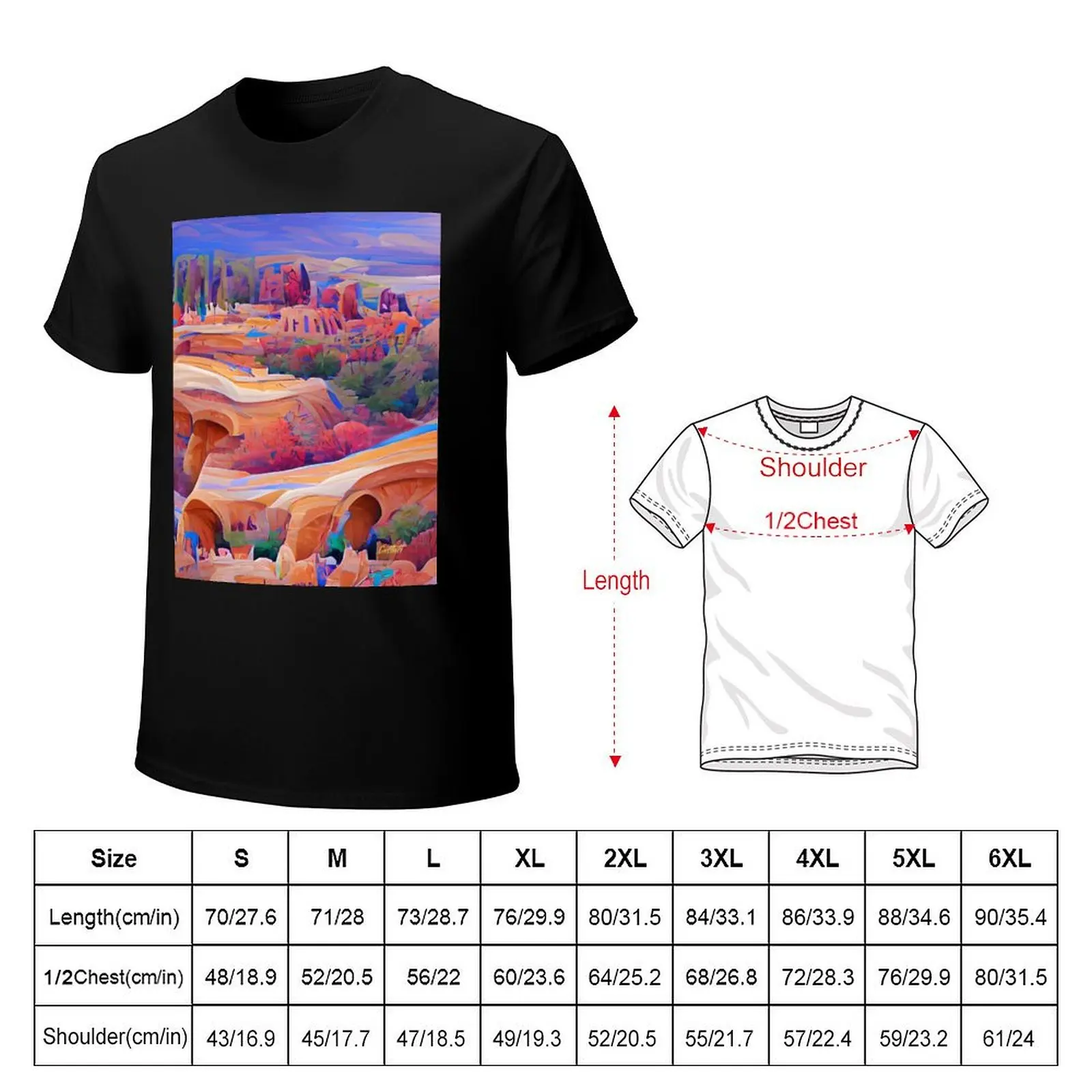 Cool Painting Of Bryce Canyon T-Shirt Graphic Print Short Sleeve T-Shirt
