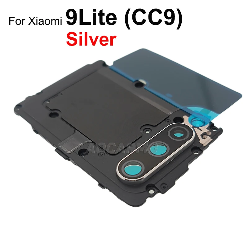 Aocarmo For Xiaomi CC9 / For Mi 9 Lite Main Board Cover And NFC Signal Module Back Camera Lens Frame Gold / Silver Replacament
