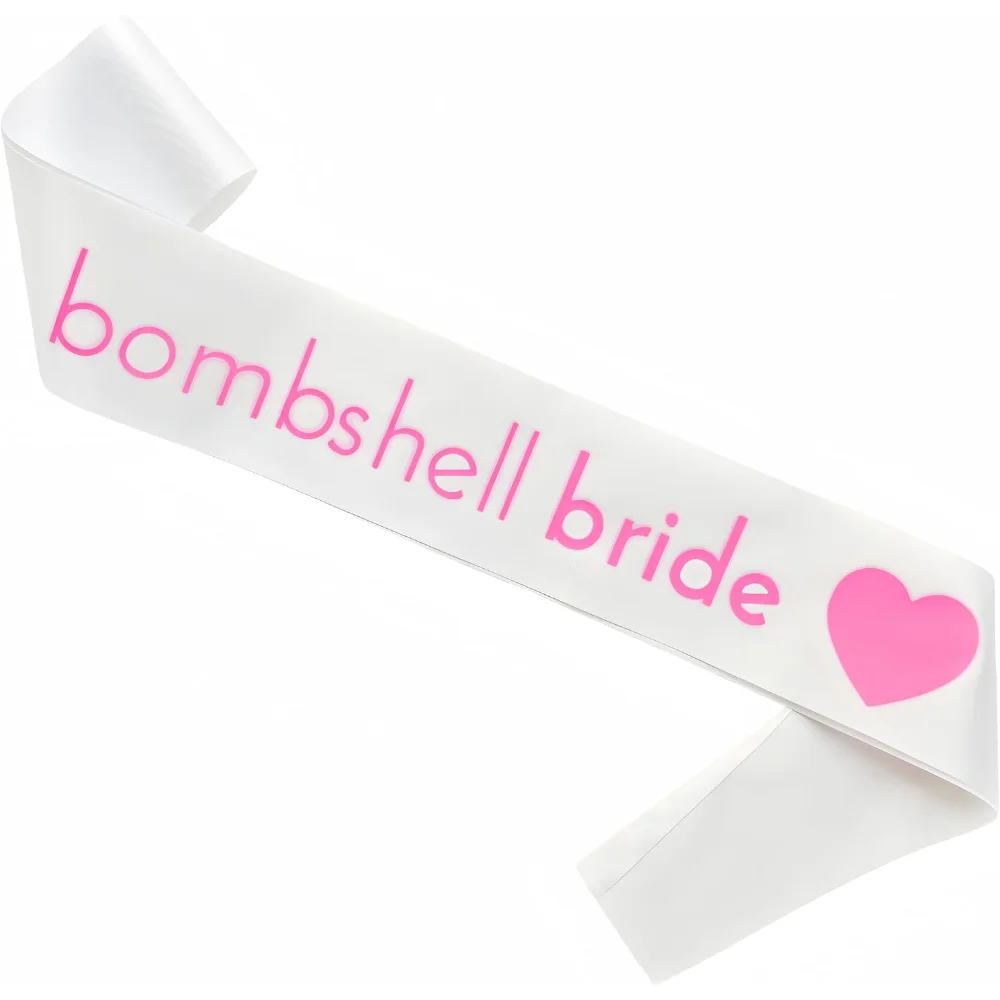 Bombshell-Braut-Schärpe – Eine Bombshell ist in der Villa Bach Island eingetroffen – Junggesellinnenabschied, Brautparty, Hochzeitsdekoration, Foto-Requisiten – Detail 4