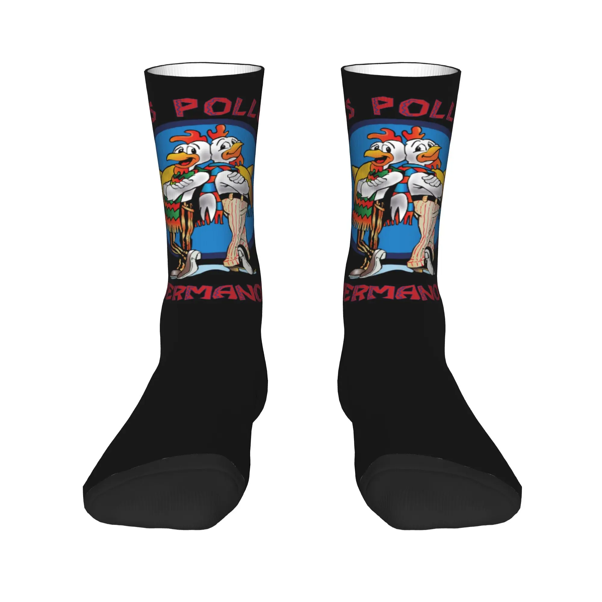 Custom Funny Los Pollos Hermanos Dress Socks Mens Womens Warm Funny Novelty Breaking Bad Crew Socks view 2