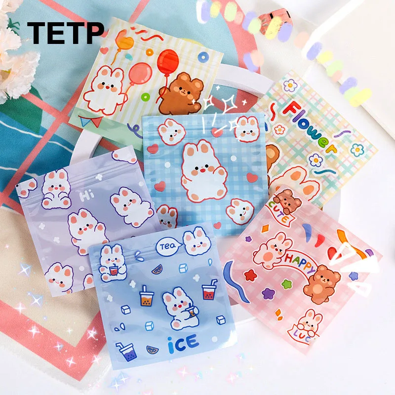 

TETP 50Pcs Children's Day Gift Ziplock Bag Birthday Baby Shower DIY Candy Cookies Headdress Ornament Packaging Decoration Favors