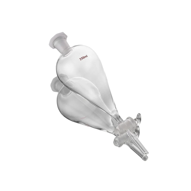 PTFE Stopcock  Borosilicate Glass Separating Funnels Pear 60ml/Conical Heavy Wall Lab Kit JVLAB