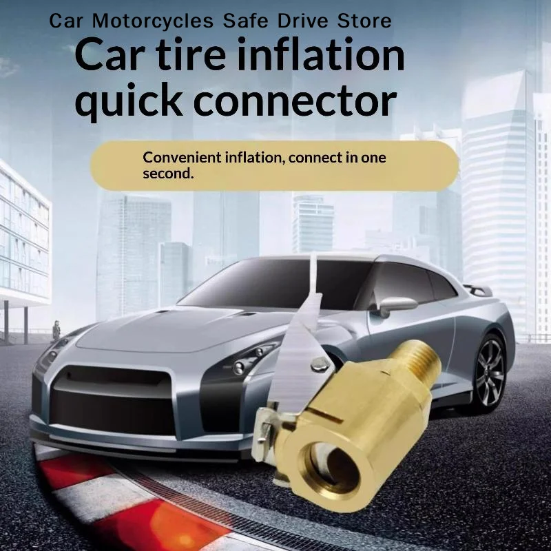 【M】Professional Brass Tire Inflator Air Chuck, Presta/Schrader Valve Adapter for Auto & Bicycle, Car Wheel Pump Accessory