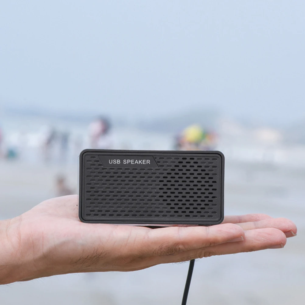 

USB Laptop Soundbar Speaker Black Mini Subwoofer Portable Surround Sound Bar USB Speaker Compatible Pc Tablet Mobile Game