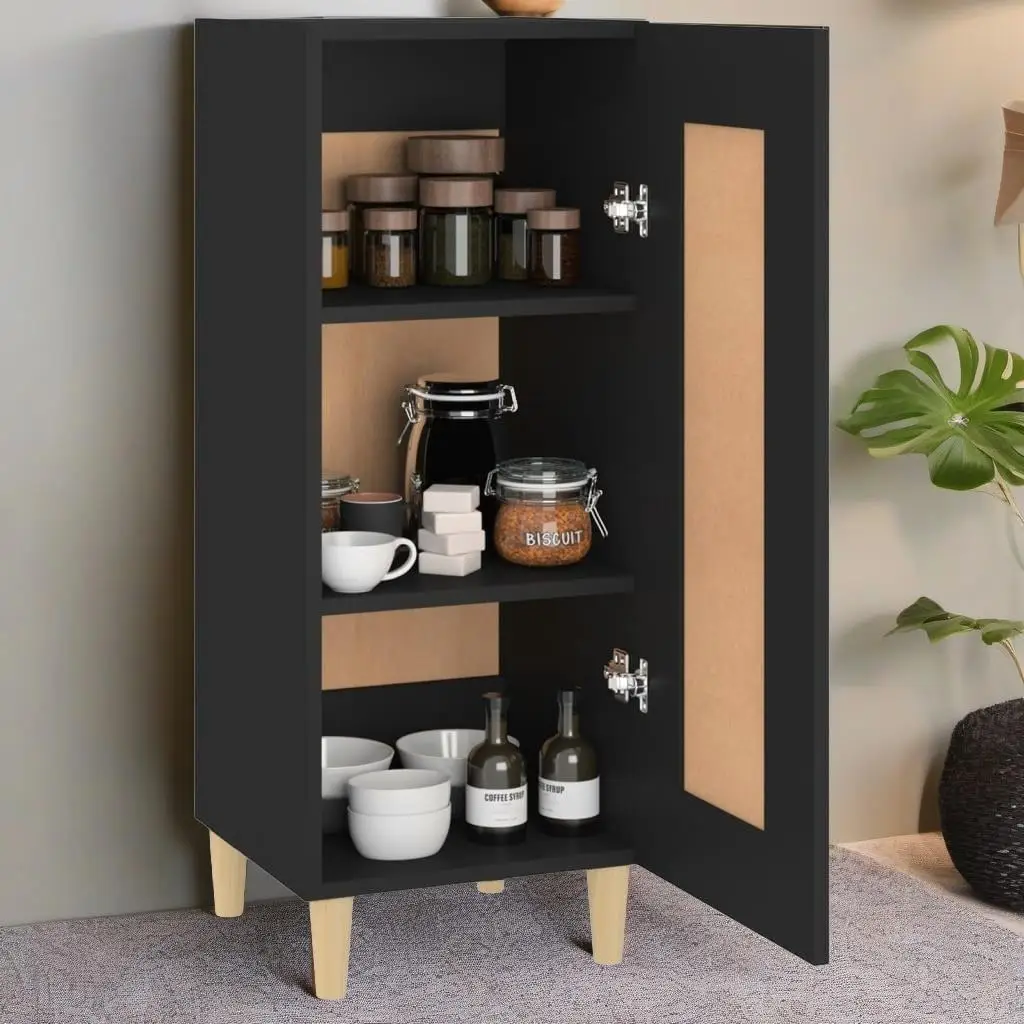 Modern Black Sideboard 34. for X3 4x90 cm - Stylish Engineered Wood Storage Cabinet