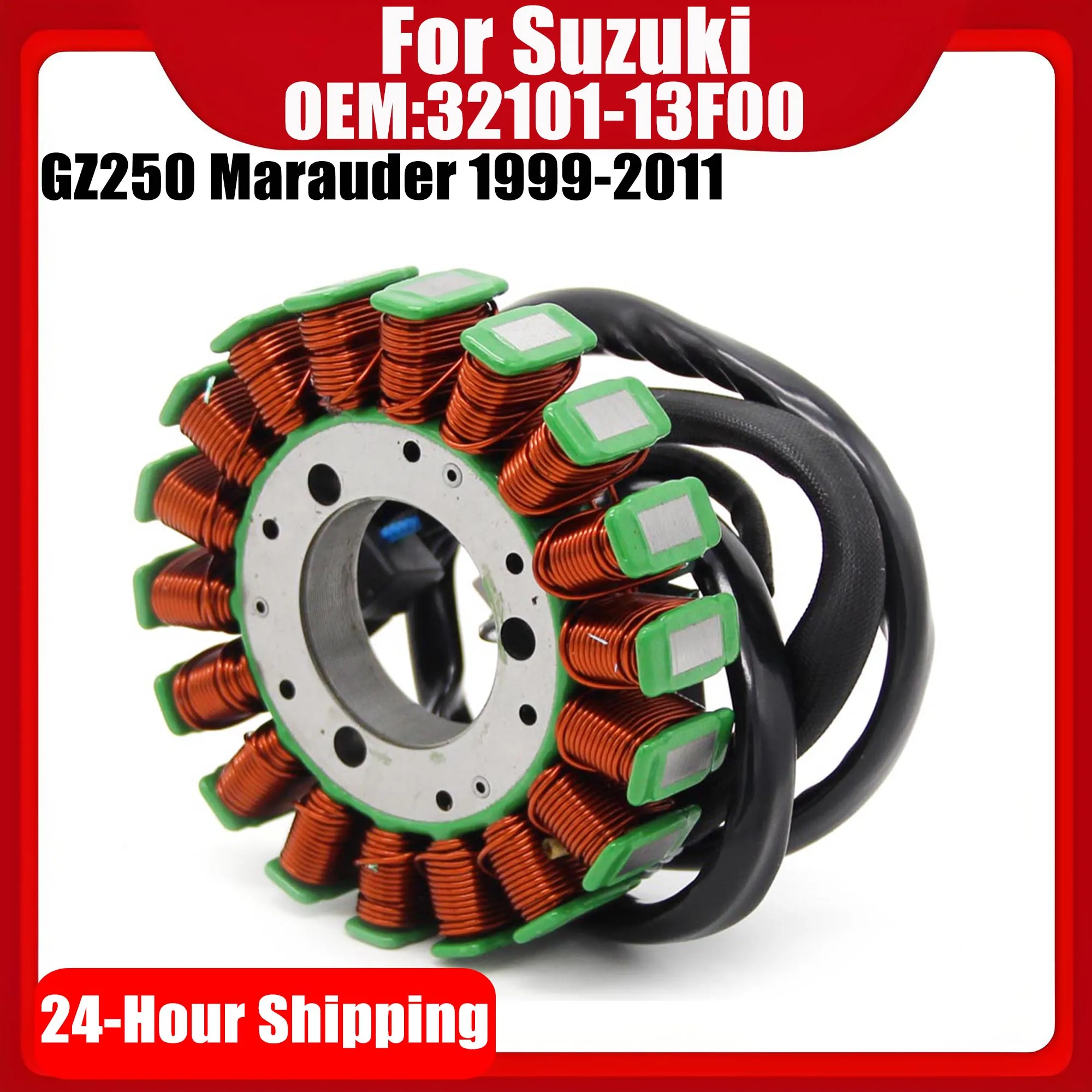 

Motorcycle Stator Coil For Suzuki GZ250 Marauder 1999-2011 Magneto Generator OEM 32101-13F00 Engine Charging Accessory