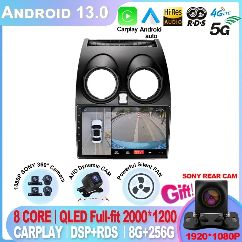 

Android 13 2 DIN untuk Nissan Qashqai 1 J10 2006-2014 Radio Mobil Navigasi Pemutar Multimedia DVD Carplay Stereo Speaker Unit Ke