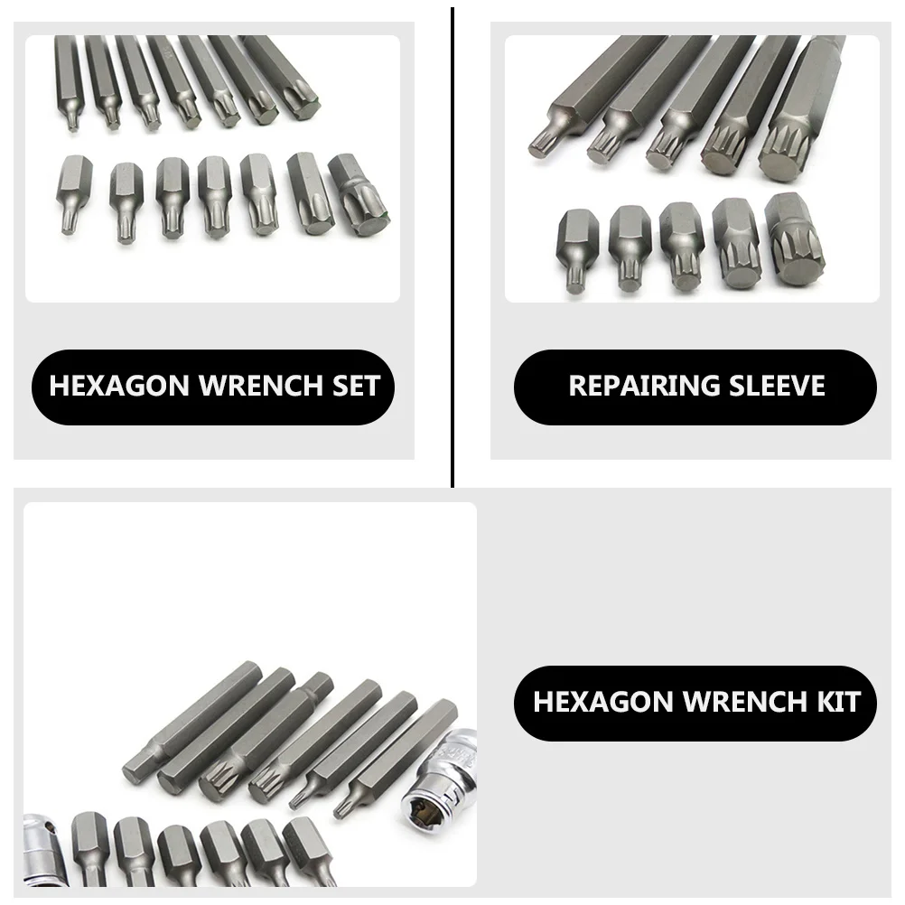 

40pcs Hexagon Wrenches Socket Combination Auto Repairing Tool Kit For Car Motorcycle Bicycle Lawn Equipment Workshop Machinery