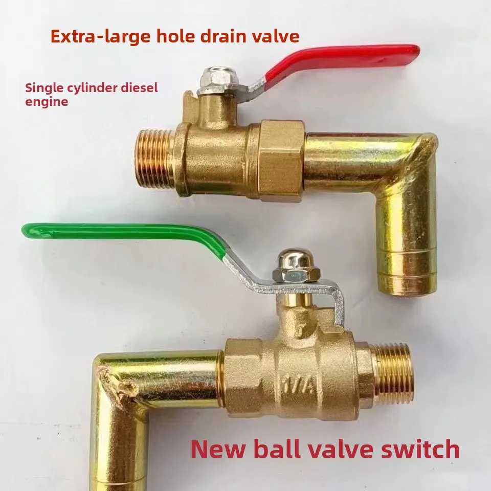 

Single cylinder diesel engine drain switch ball valve warm air elbow pure copper thickened enlarged hole new tricycle 16 thread