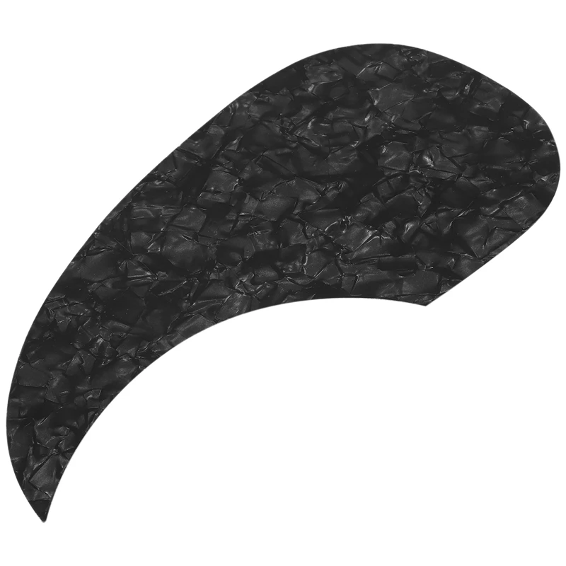 1Pcs Acoustic Guitar Pickguard Self-Adhesive Pick Guard Plate Comma Shape For Classical Acoustic Guitar Part,Black Pearl