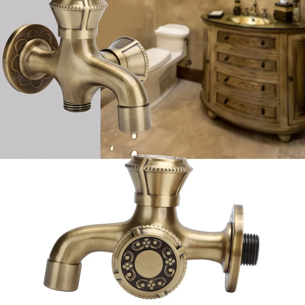 antique-g1-2-thread-washing-machine-faucet-single-cold-water-brass-water-tap-smooth-surface-wall-mounted-faucet-garden