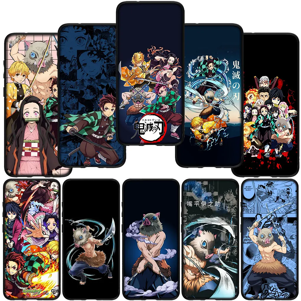 Demon Slayer Tanjirou Hashibira Inosuke Cover Phone for Samsung Galaxy S21 S20 Fe S23 S22 Ultra S8 Plus A71 A12 A13 A21S S7 Case