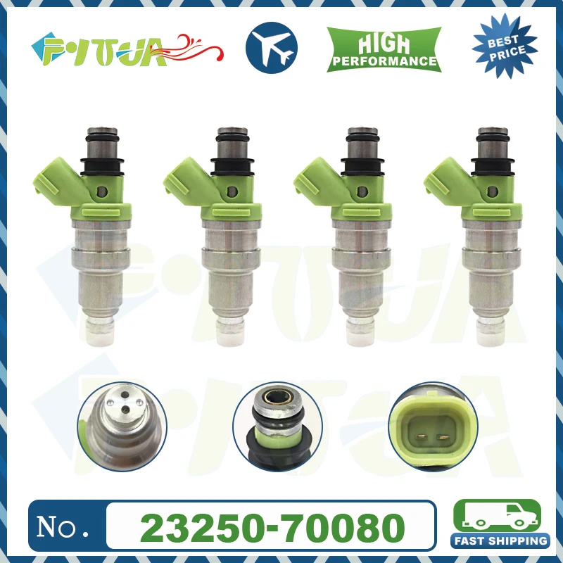 4pcs Fuel injector 23250-70080 23209-70080 For Cressida- MX83 7MGE Upgrade- Toyota- Soarer- Lexus- 1UZ-FE V8