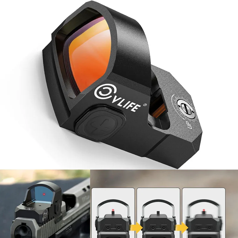 

WolfProwl Red Dot Sight for Pistol Compatible 3 MOA Compact Reflex Sight Adapter Plate Motion Awake 1500G Forces IPX7 waterproof
