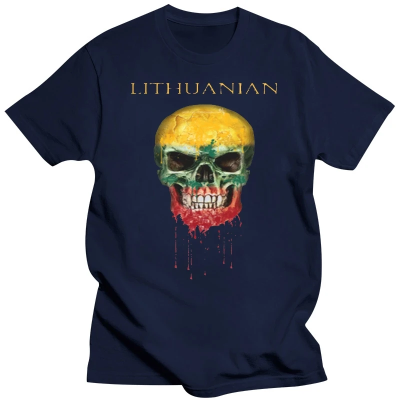 Lithuania Skull flag New Fashion Man T-Shirt Cotton O Neck Mens Short Sleeve Mens tshirt Male Tops Tees Wholesale(1)