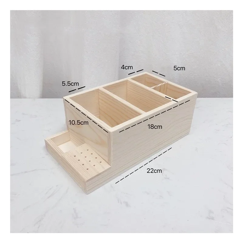 Nail Drill Machine Bits Wooden Holder 3 Rows Durable for Nail Training Nail Art Accessories DIY Manicure Tools Box Display Box