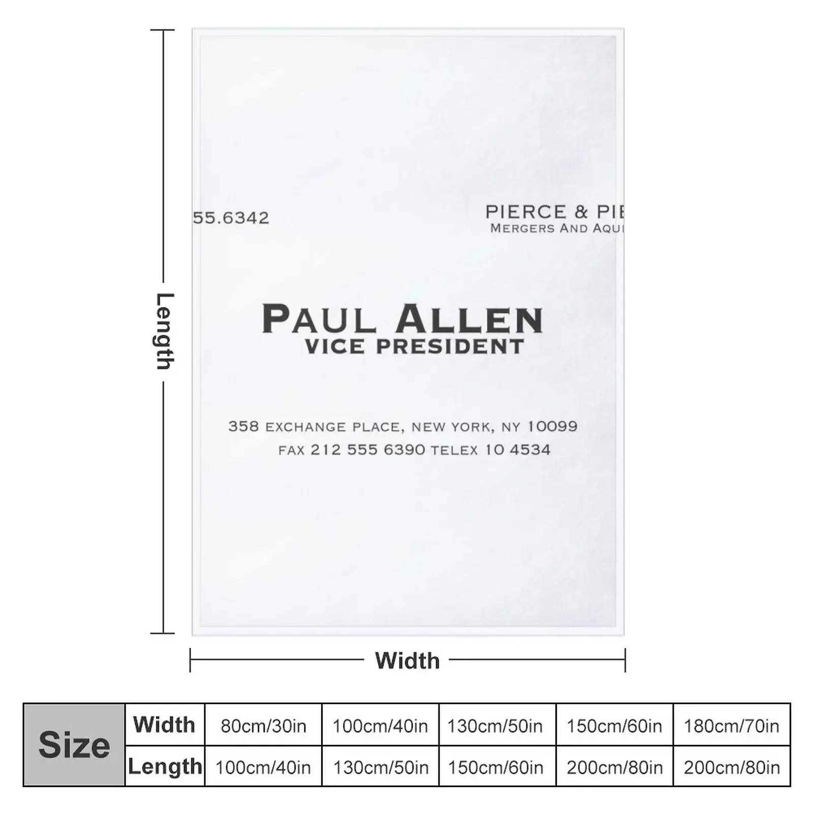 Paul Allen Business Card Throw Blanket Custom Retros Multi-Purpose Hairy Luxury Brand Summer Blankets