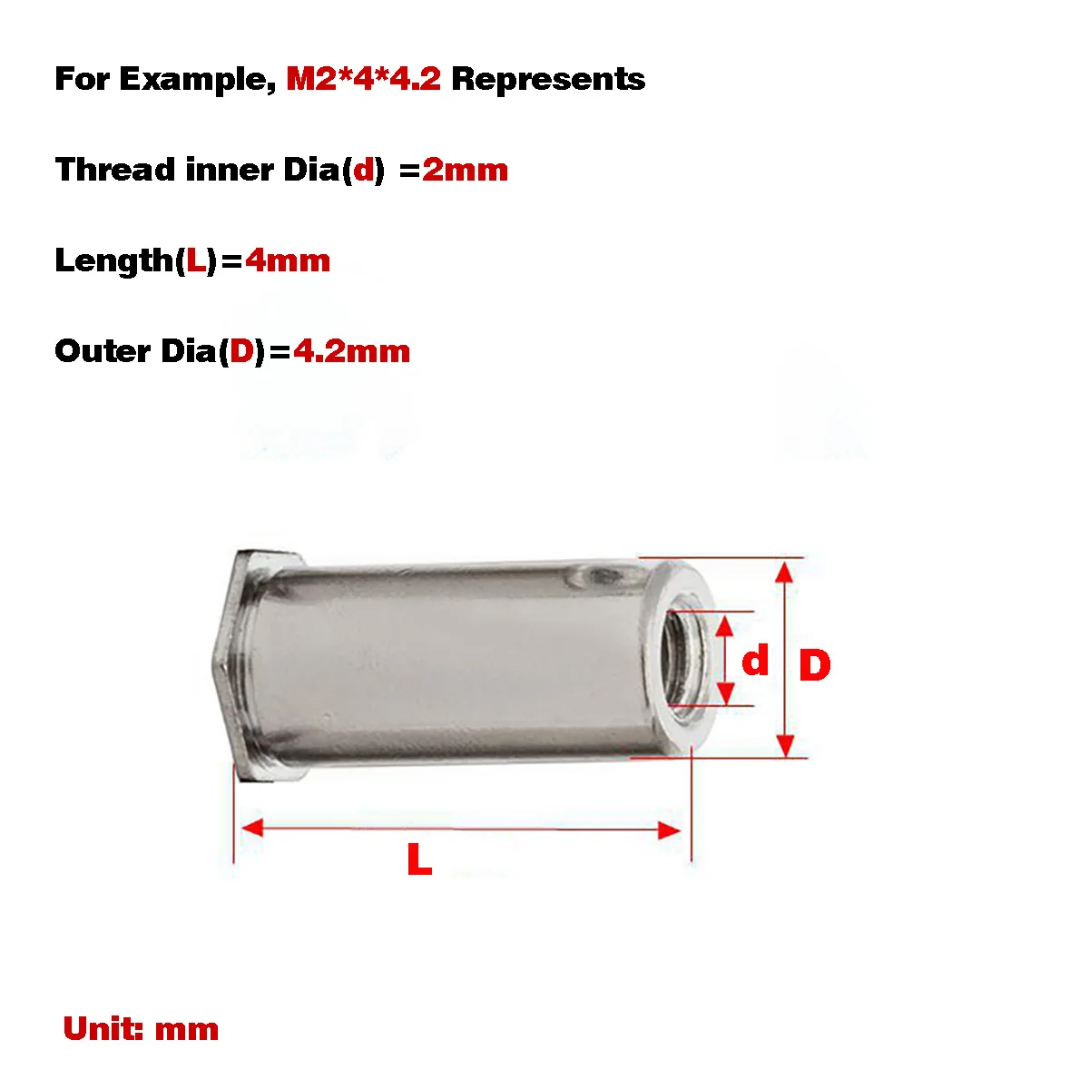 304 Stainless Steel Blind Hole Rivet  / Pressure Plate Stud