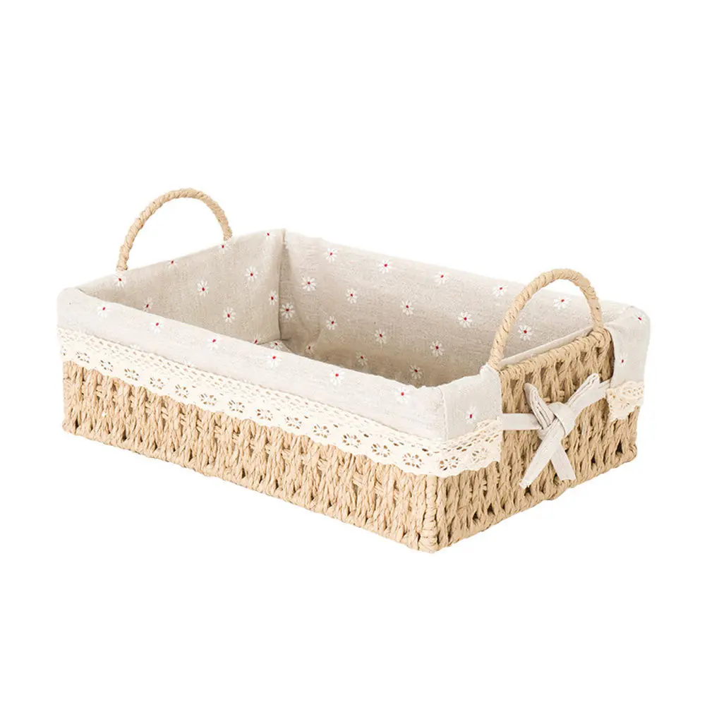 

1Pcs Hand-Woven Flower Basket Natural Color Storage Basket Portable Rustic Home Decor Creative Household Flower Holder