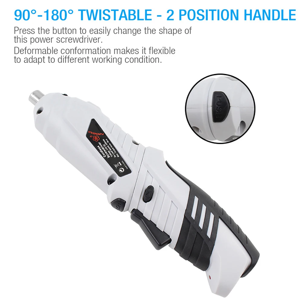 Metal Wireless Electric Screwdriver Portable Hand Held Ergonomic 1300mAh Power Display Screw Driver with Drill Head