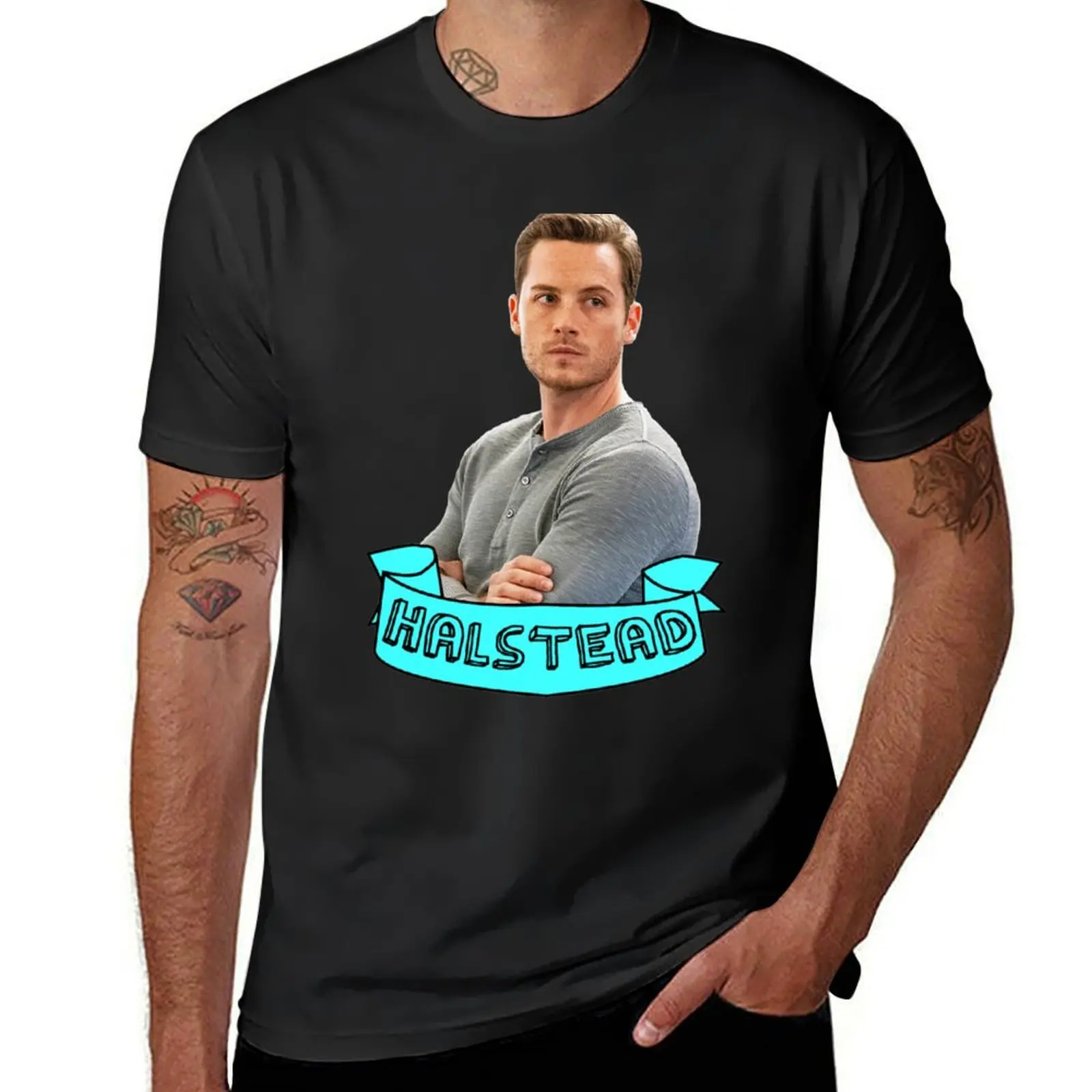 Jay Halstead T-Shirt Short sleeve tee sweat tees korean fashion mens champion t shirts