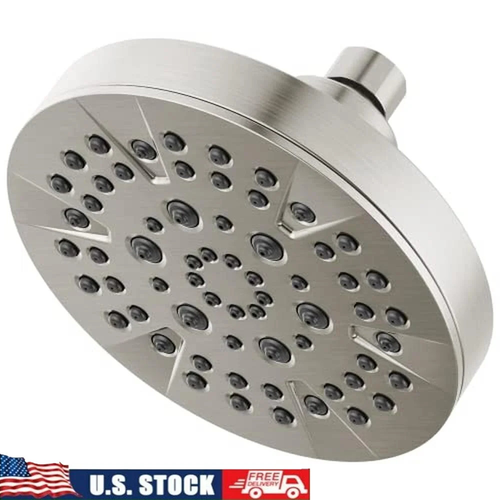 Brushed Nickel 5-Spray Shower Head Massage & Full Body Settings Pause Feature Easy Dial Control  Coordination