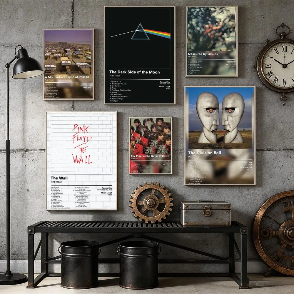 Band P-Pink Floyd Album Painting Calligraphy Canvas Poster Bedroom Living Room bar Hallway House interior Wall Decor