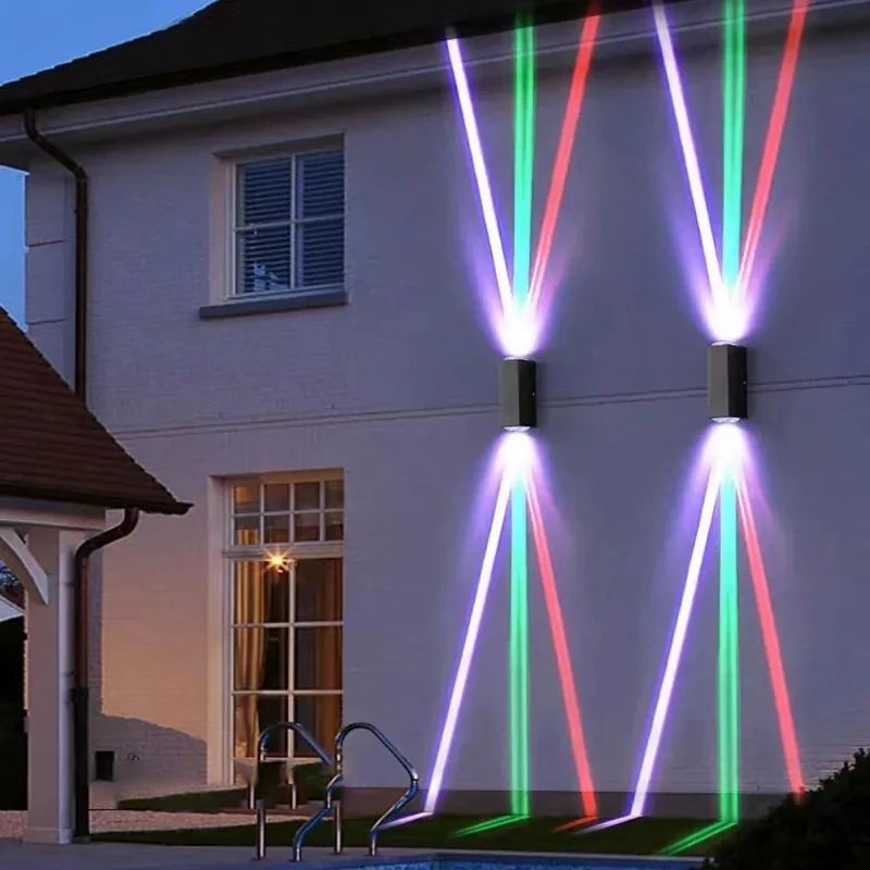 Outdoor Waterproof Wall Lamp Modern Colorful Light LED Wall Light Indoor Lighting Home Decor For External Wall Bedroom Sconces