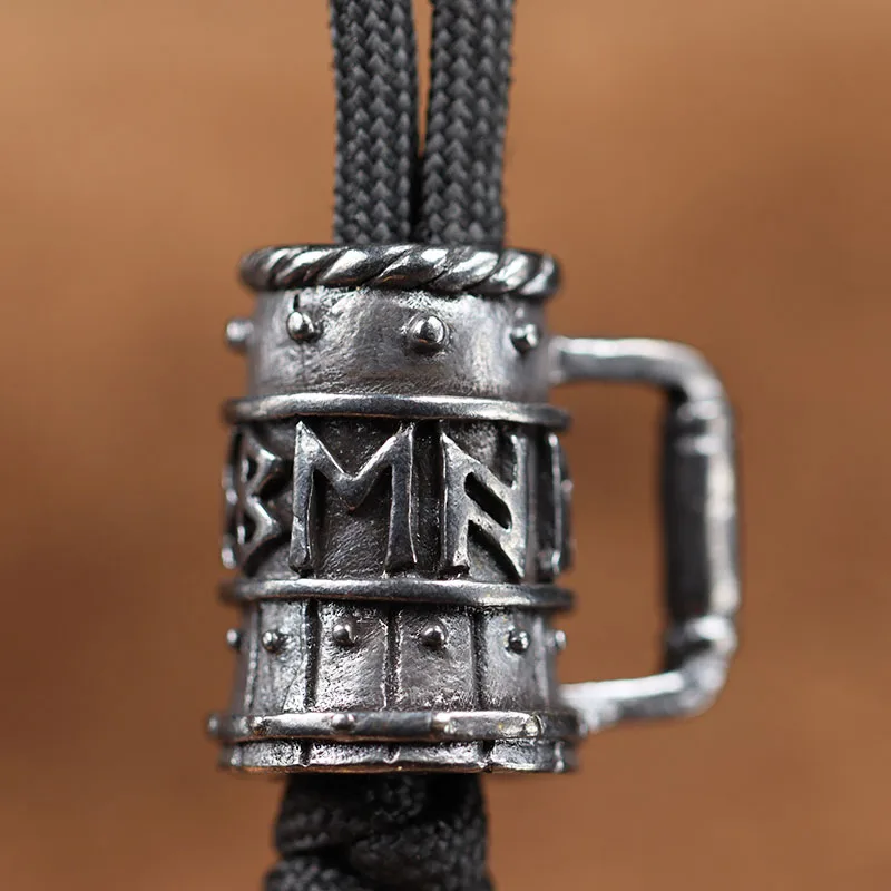 Viking Wine Glass Brass Knife Bead Vintage DIY Paracord Bracelets Accessories Outdoor EDC Tool Umbrella Rope Lanyard Pendants