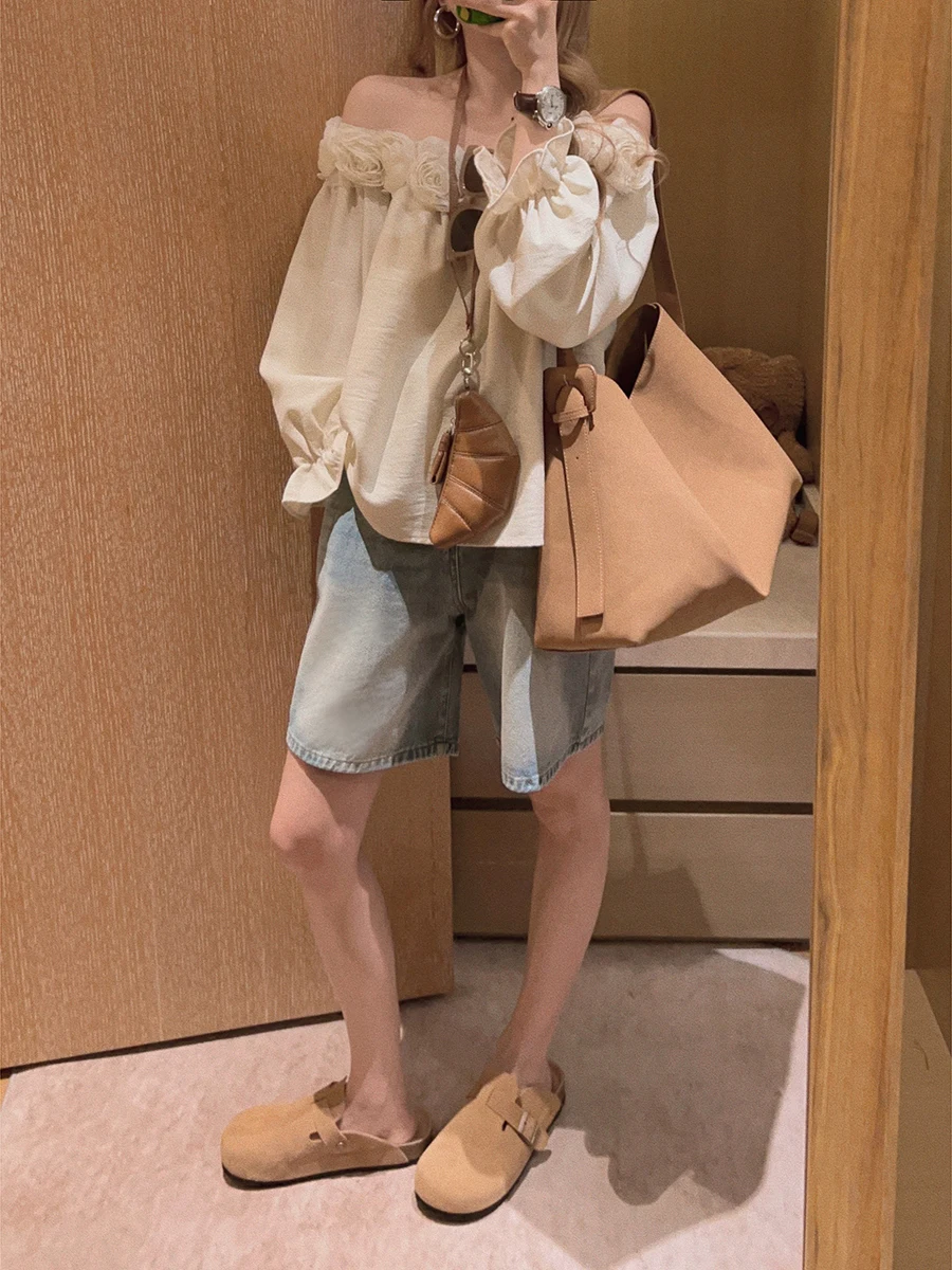 

Джинсы Yukiss с высокой талией, широкими штанинами и прямым кроем, длиной до колена, женские, летние, свободные, утягивающие, средней длины