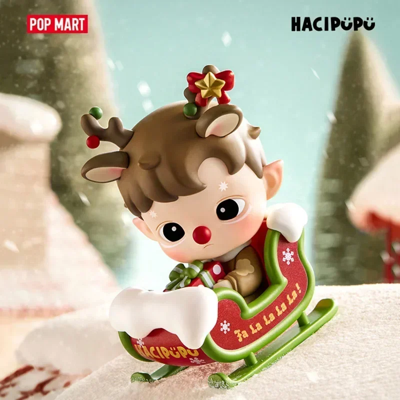 

POP MART Hacipupu сани, подвесная карта, подвеска, серия, загадочная коробка, сумка для догадок, игрушки, кукла, милая аниме-фигурка, настольные украшения, подарок